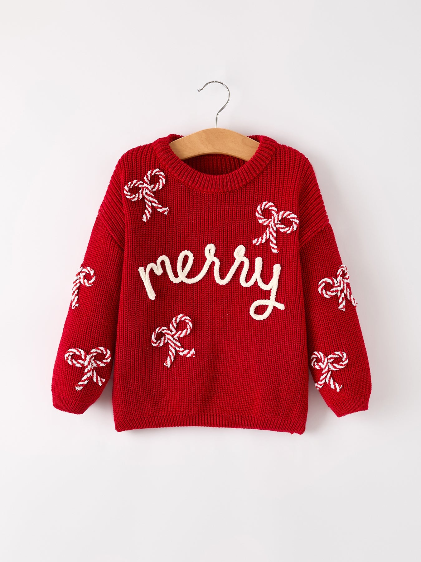 PREORDER Mom and Me Winter Christmas Red "merry" Pullover Sweater