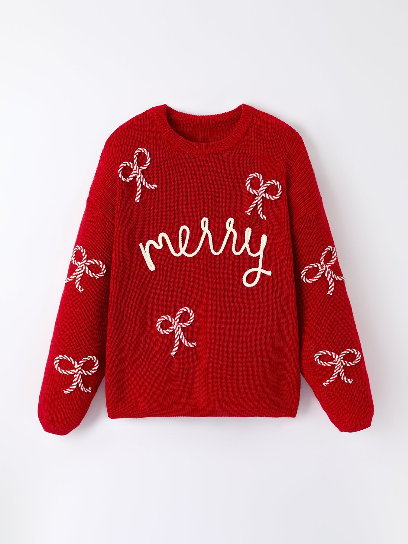 PREORDER Mom and Me Winter Christmas Red "merry" Pullover Sweater
