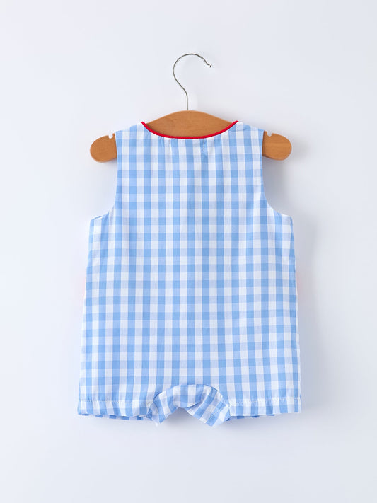 Baby Boys Summer Strawberry Embroidered Smocked Romper