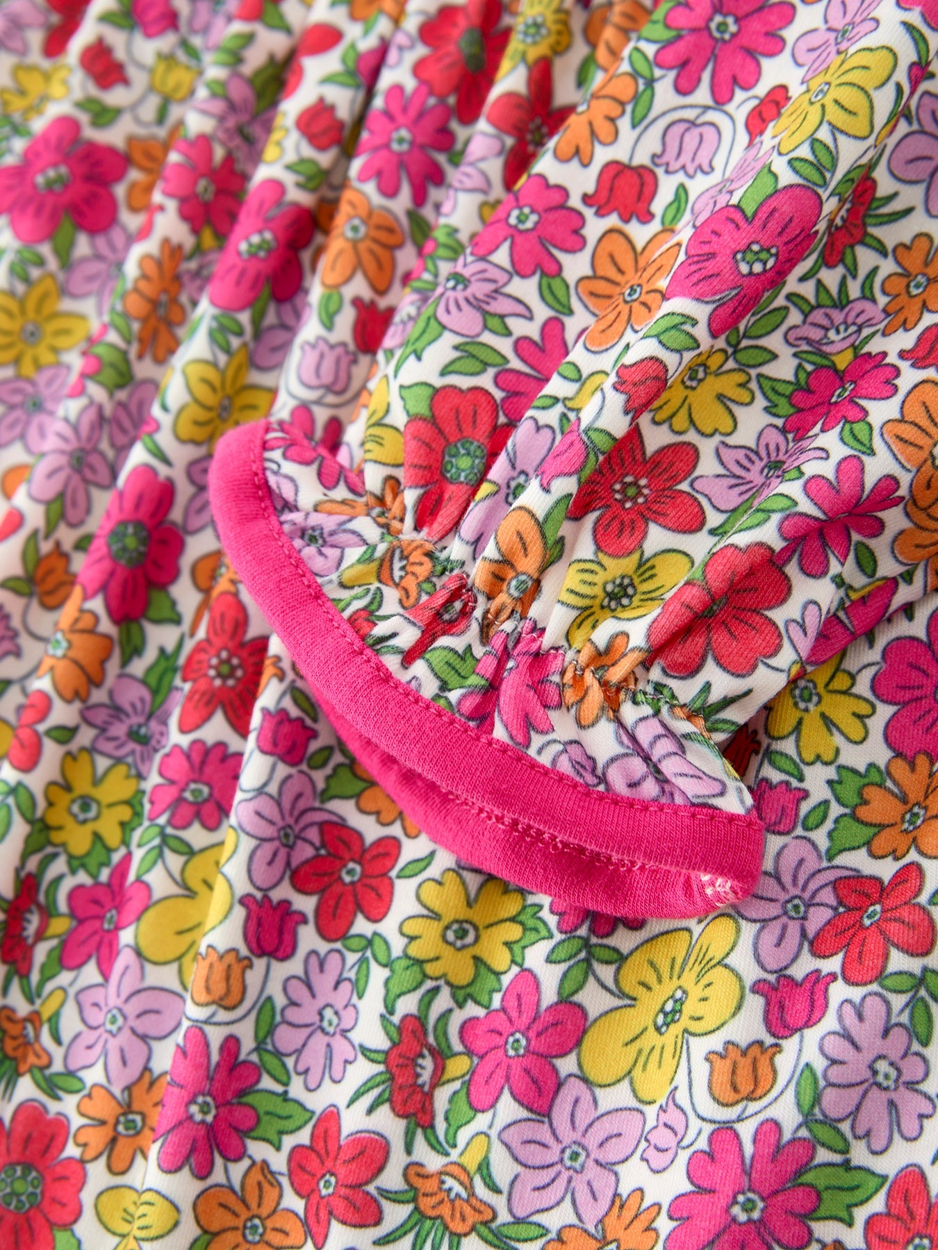 Hot Pink Bow Floral Girl Dress