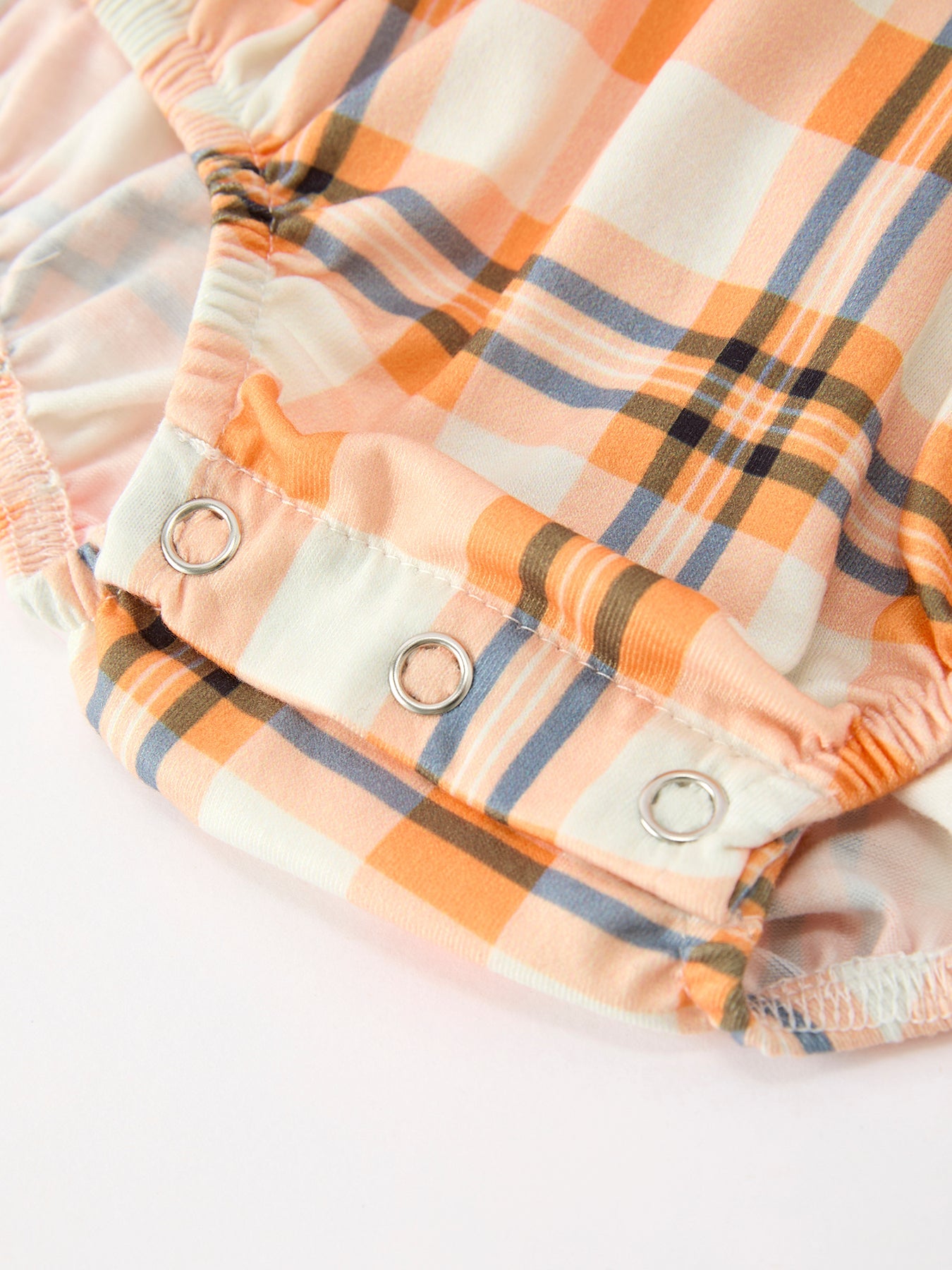 Halloween Plaid Smocked Baby Bubble Romper