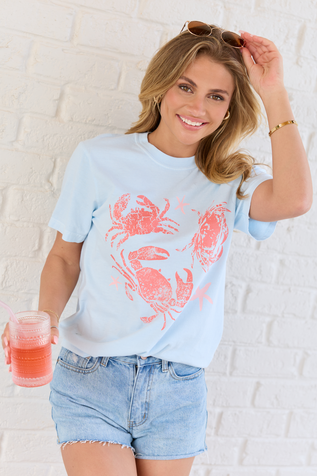 Crabby Light Blue Comfort Colors Graphic Tee