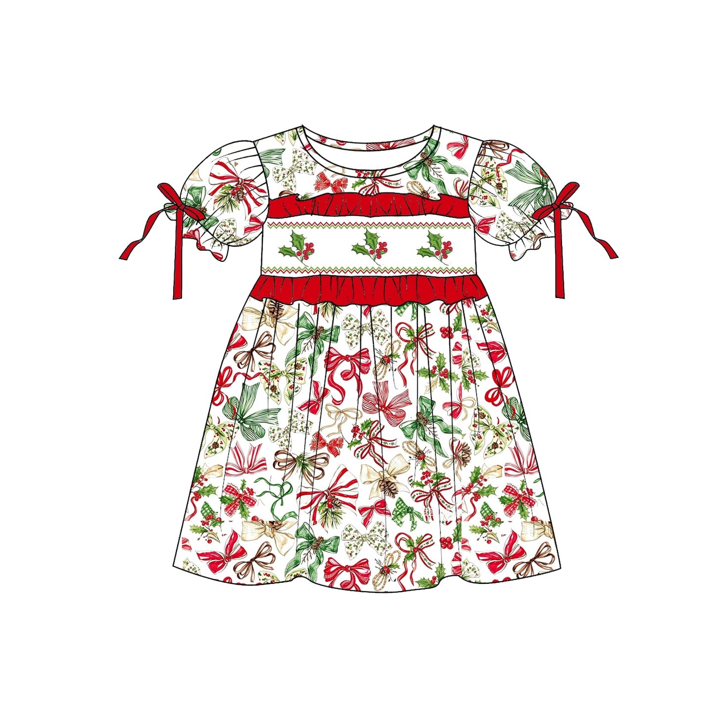PO- Holly & Bows Dress