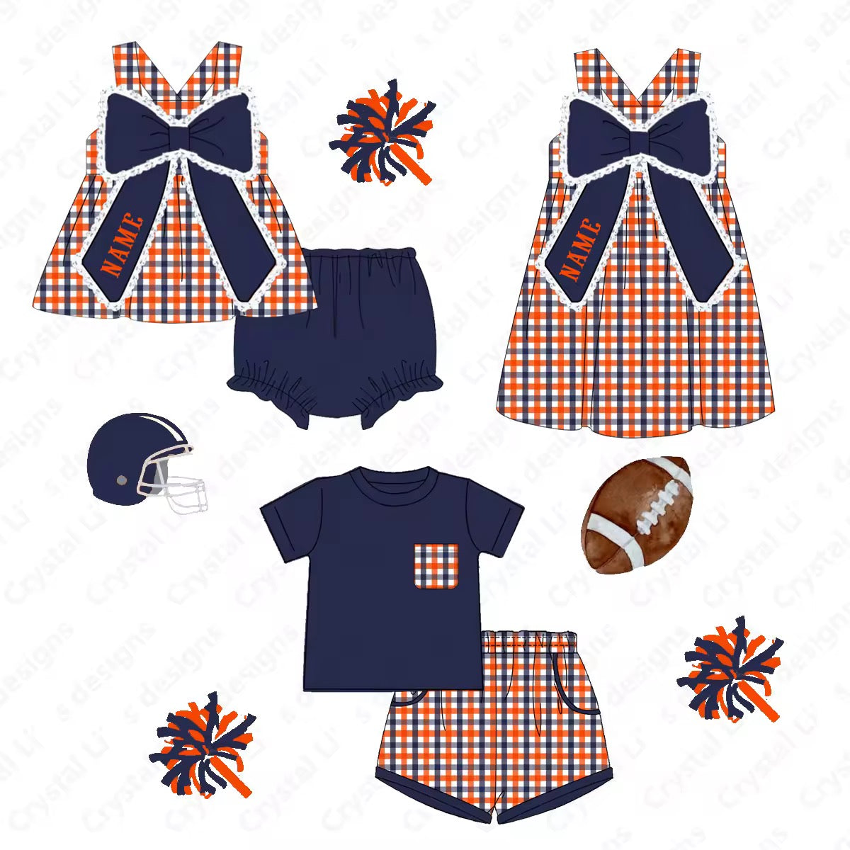 PO- Orange & Navy Team Sets