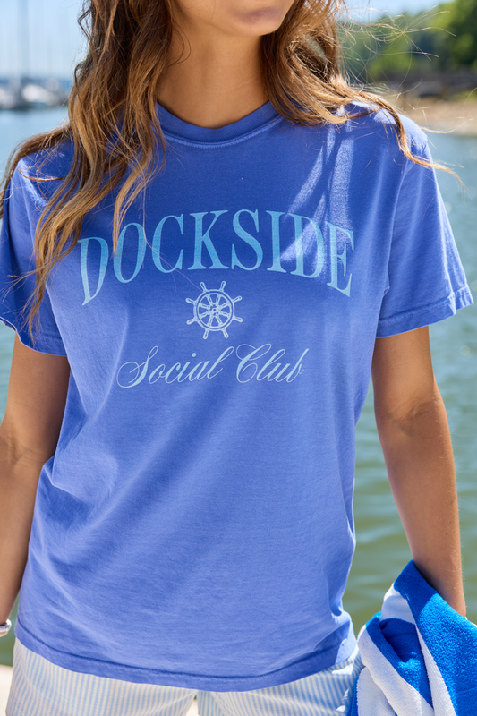 Dockside Social Club Blue Comfort Colors Graphic Tee