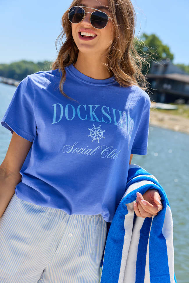 Dockside Social Club Blue Comfort Colors Graphic Tee