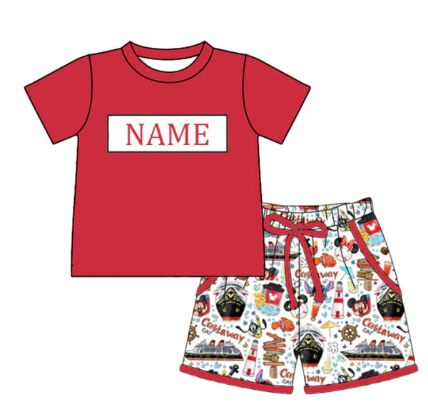 PO- CUSTOM Magical Castaway Boys Shorts Set