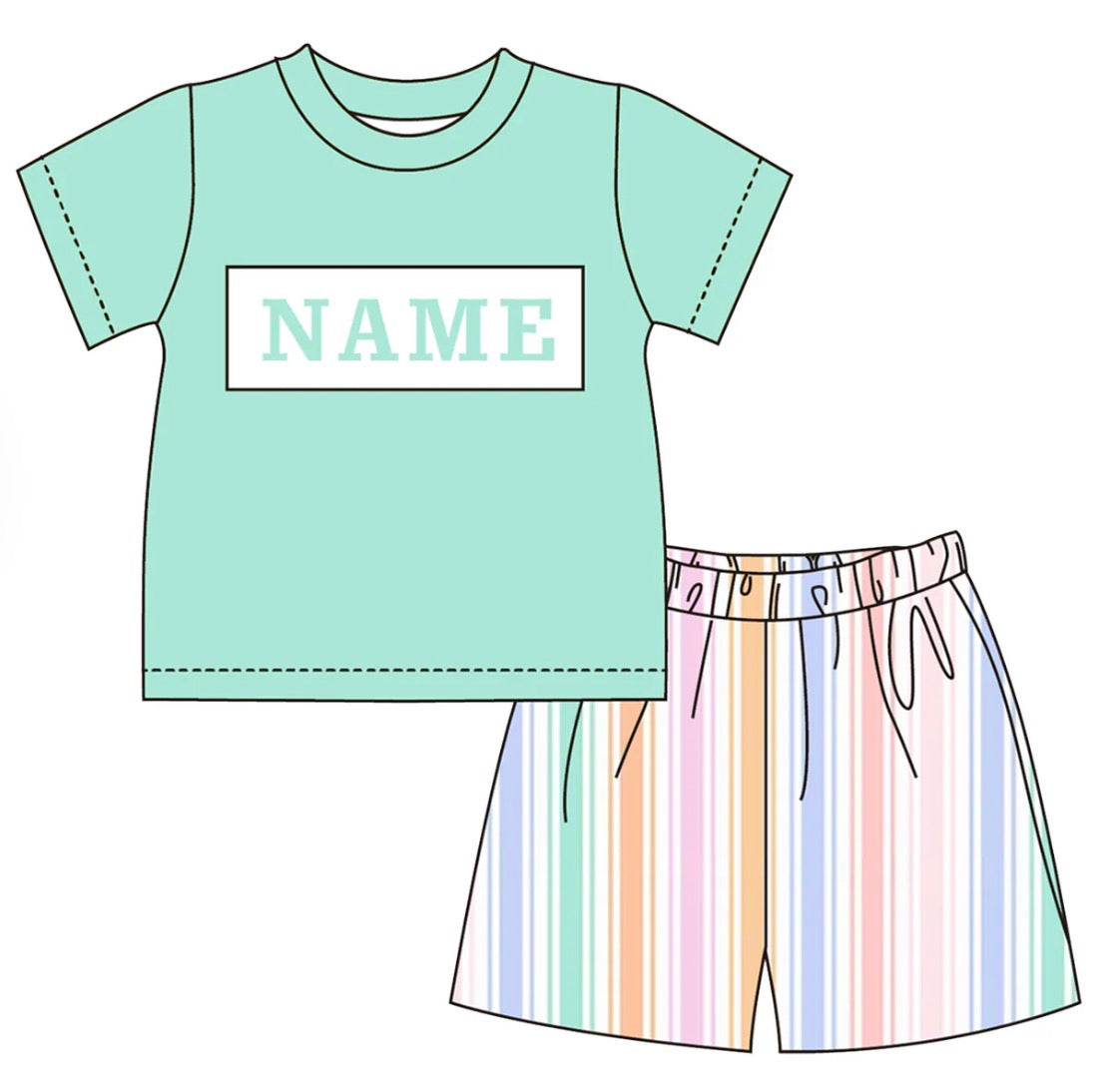 PO- Pastel Stripe boy set
