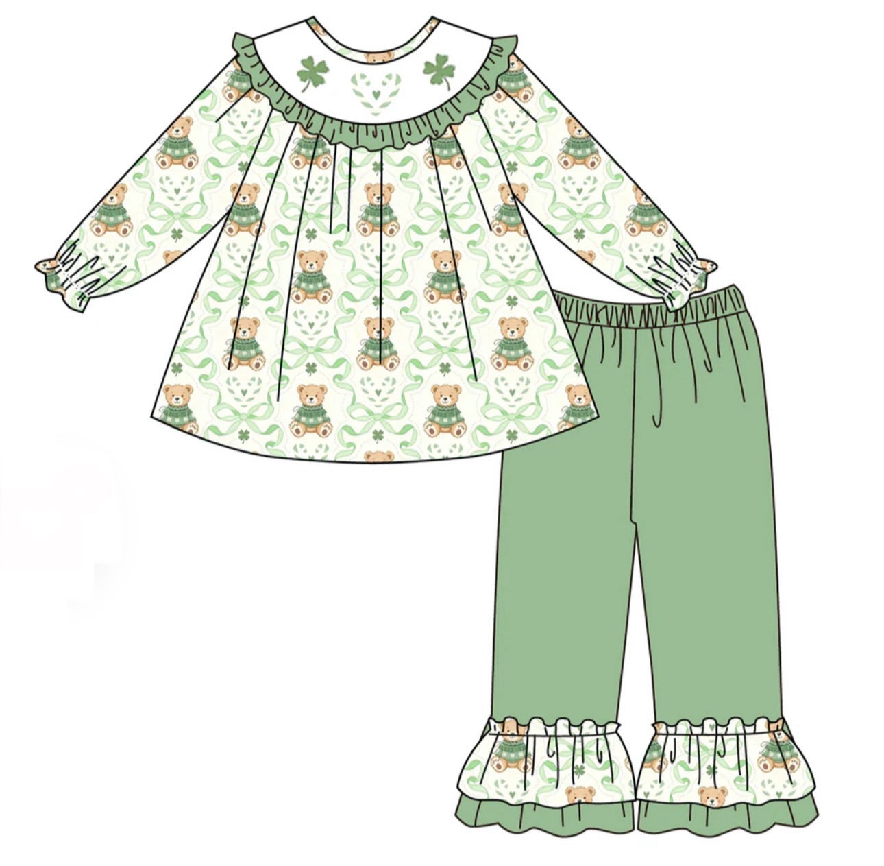 PO- Lucky Teddy Pants Set