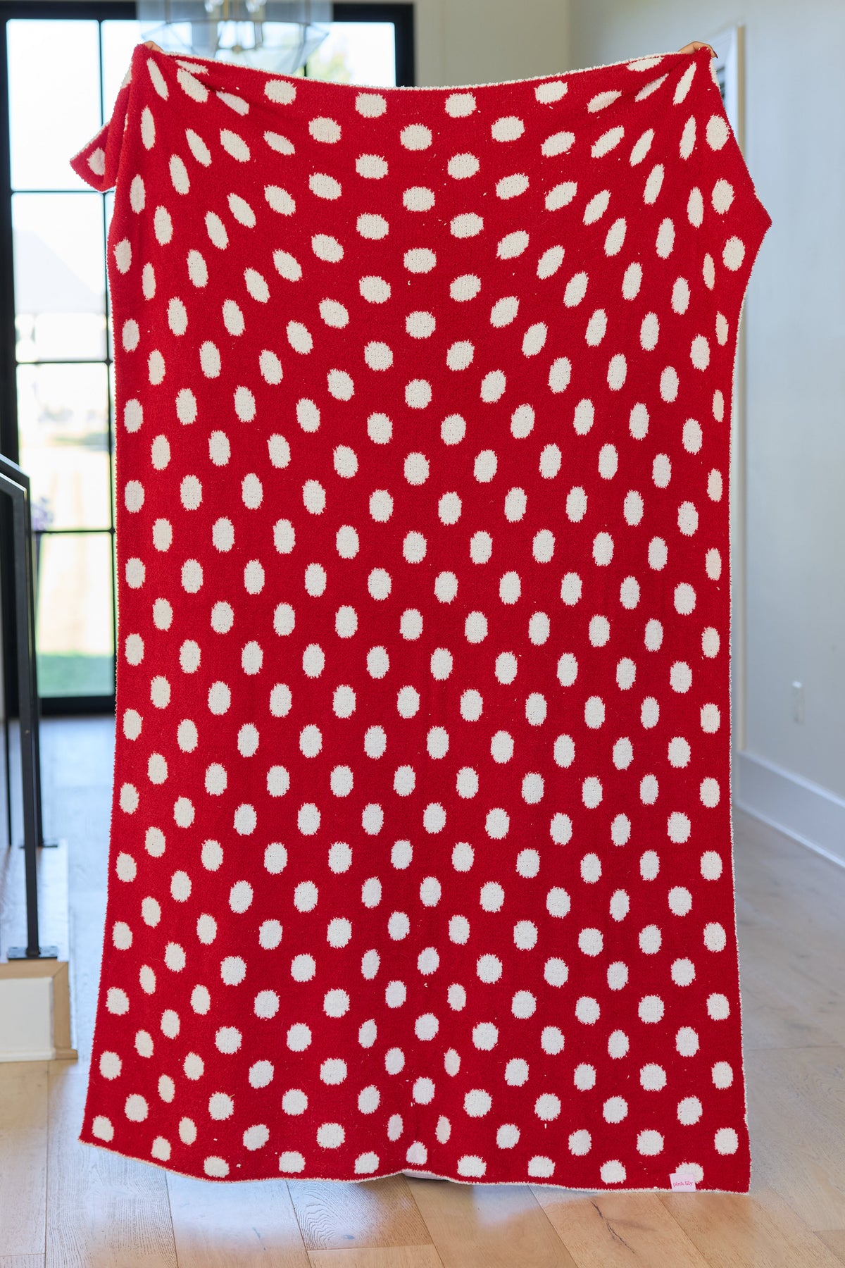 Make Me Believe Burgundy Polka Dot Blanket