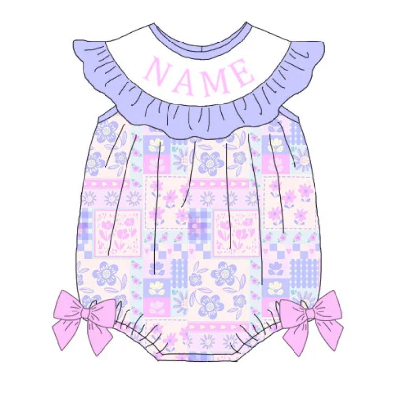 PO- CUSTOM SMOCKED SWEET PEONY PATCHWORK BUBBLE