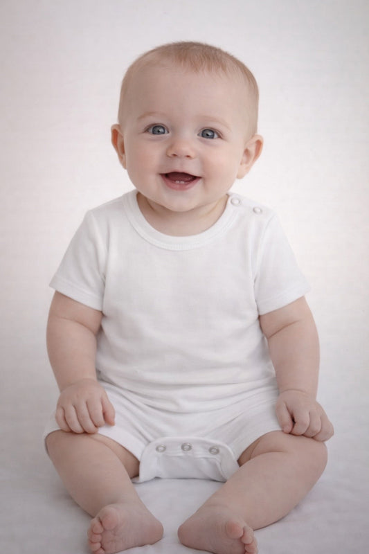 Unisex Short Sleeve Romper – Cotton Blank for Embroidery & Boutique │ 3 Colors │ 0-3M–2T