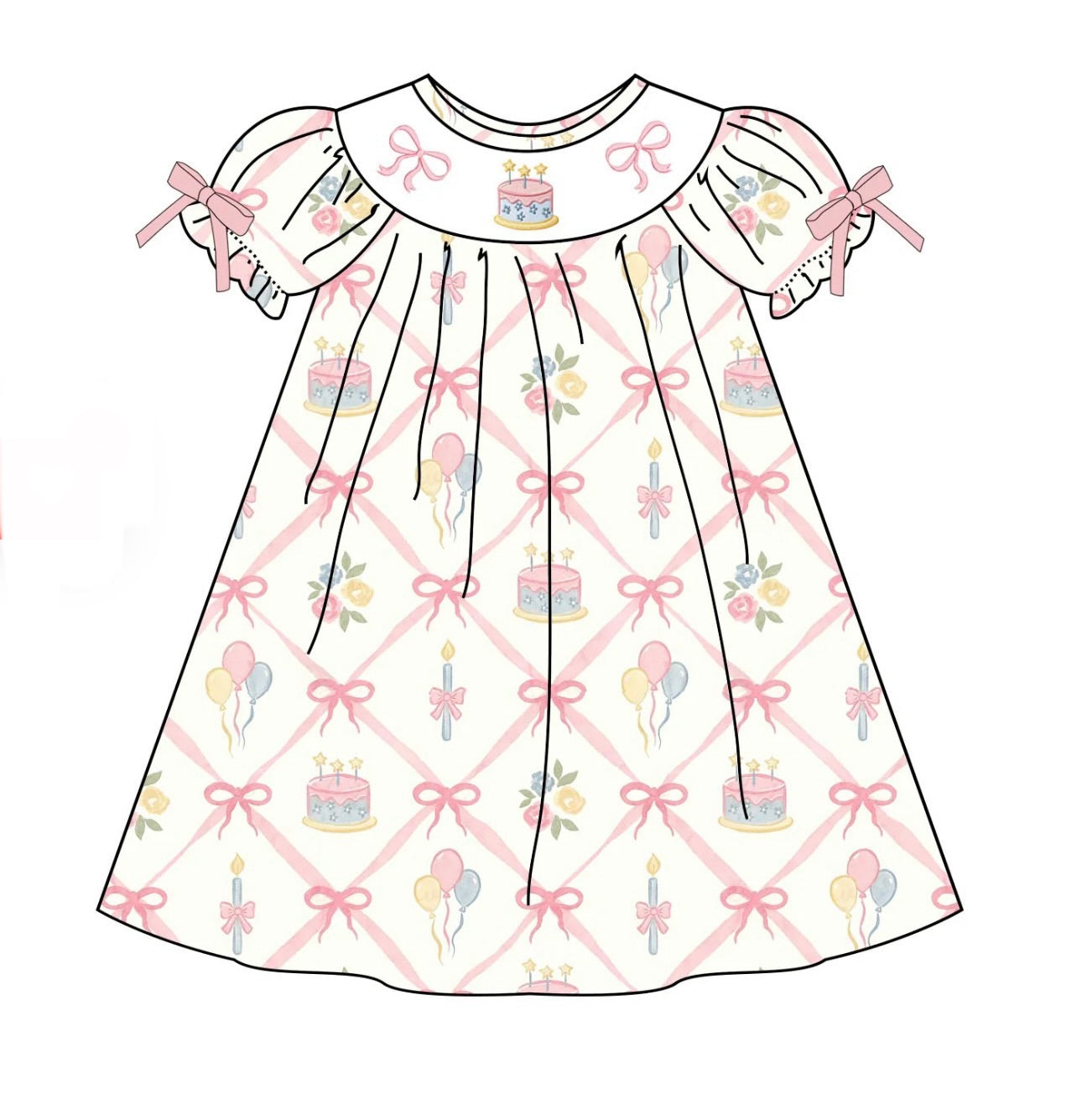 PO- Little Wishes Smocked Birthday Dress