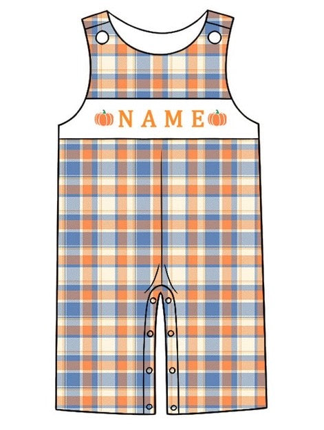 PO- CUSTOM Autumn Boy Jon Jon w/Pumpkin Embroidery