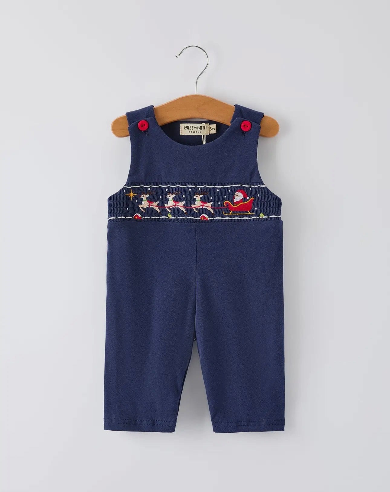 RTS- Santa Sleigh Smocked Jon Jon