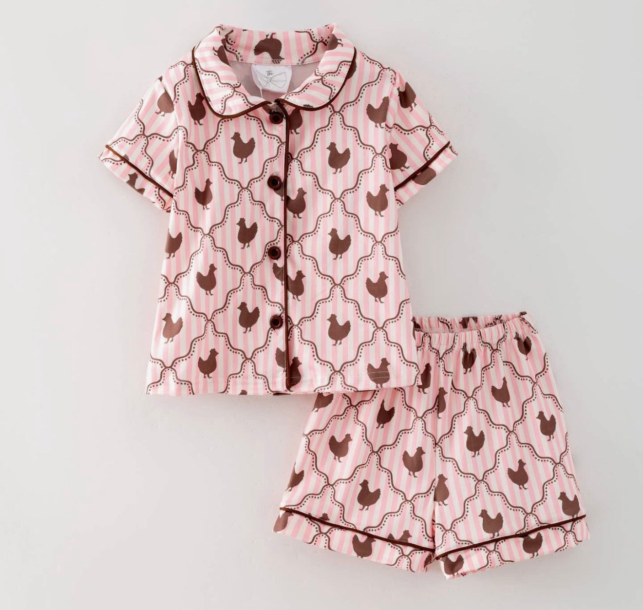 Mommy & Me Pink Chicken Coop Pajama Set
