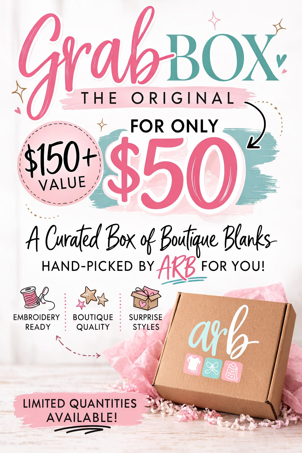 ARB Grab Box -- $150+ Value for $50 | Curated Blank Apparel Assortment | Final Sale