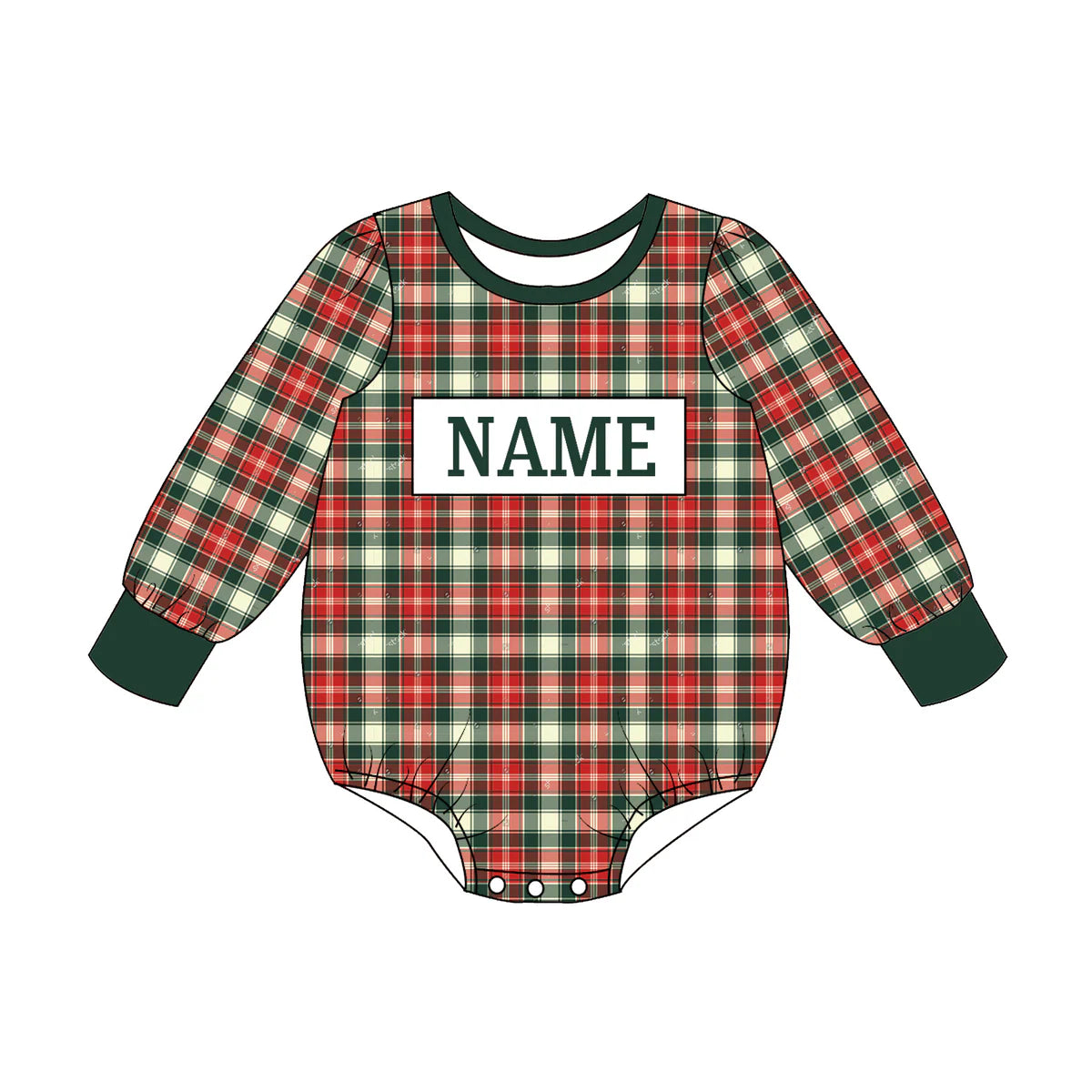 PO- CUSTOM Cozy Christmas Classic Plaid Romper