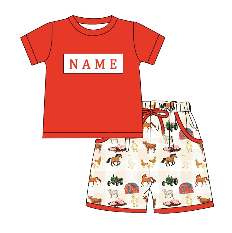 PO- CUSTOM Barnyard Buddy Boys Shorts Set