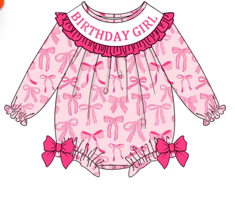 PO- Birthday Girl Pink Ribbon Bubble