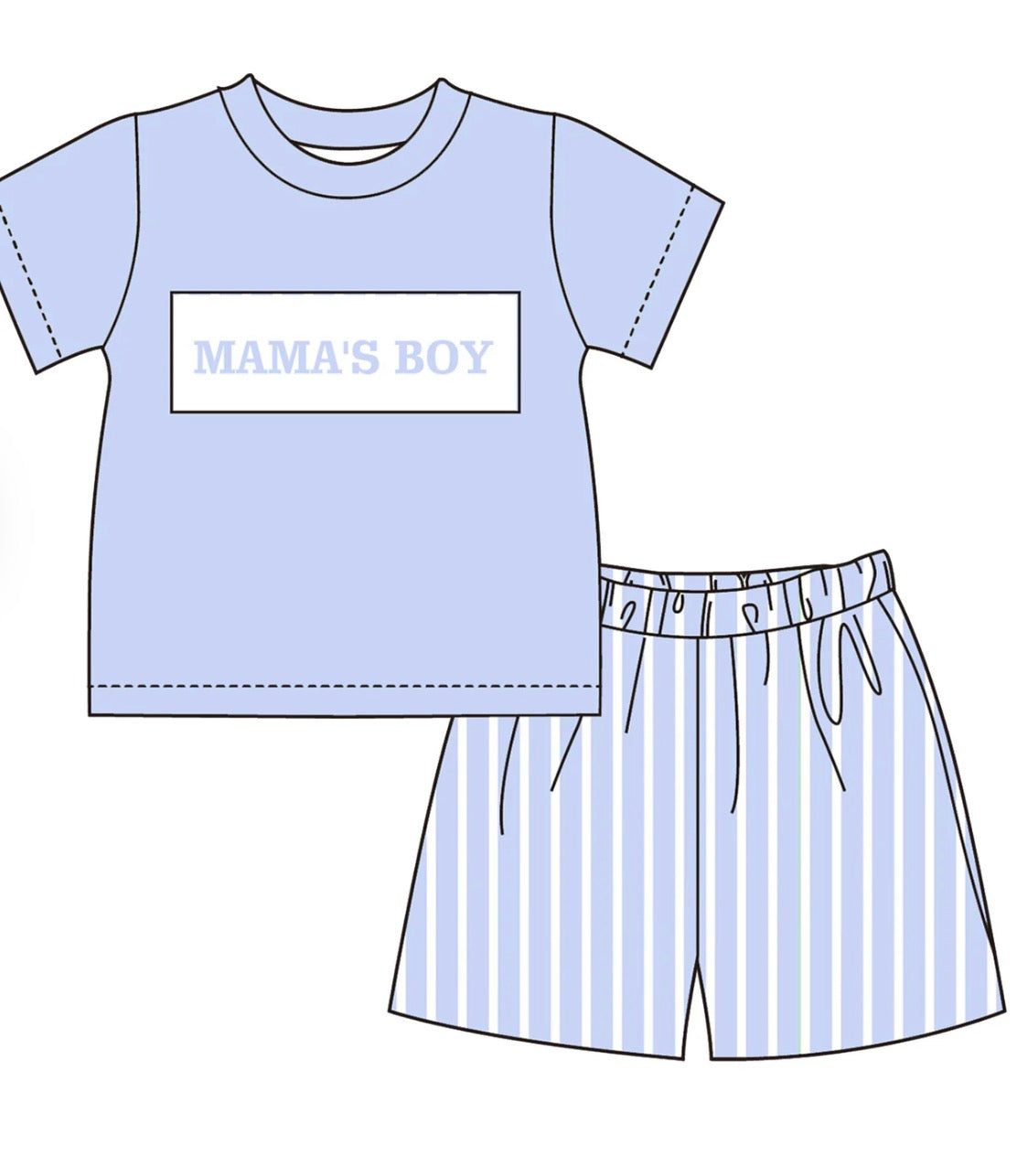 PO- Mama's Boy Sibling shorts set