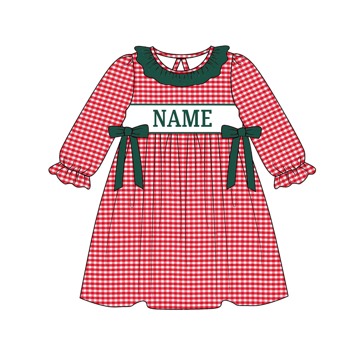 PO- CUSTOM Christmas Red Gingham Dress