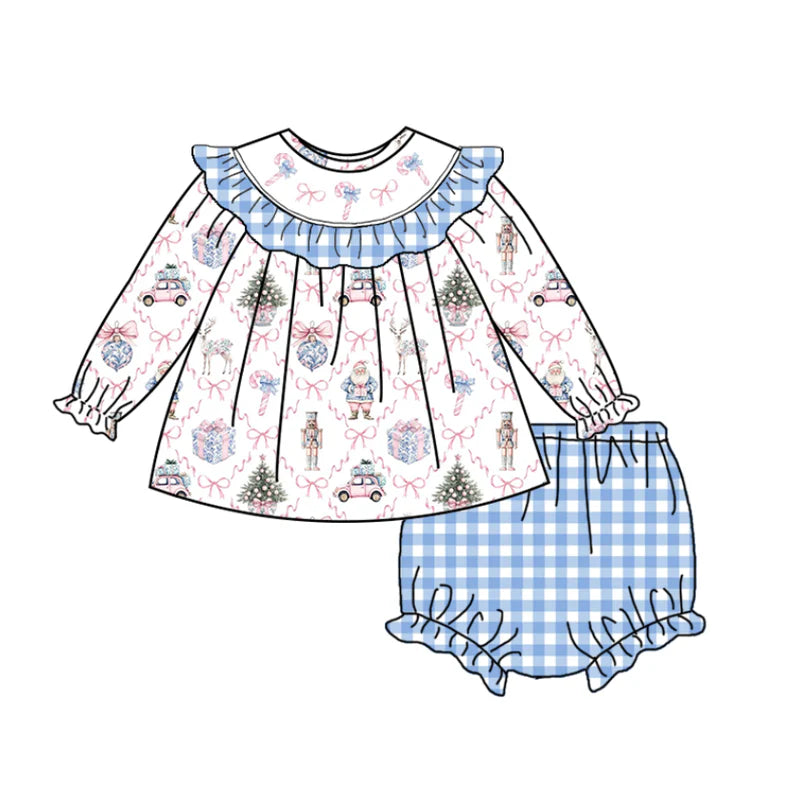 PO- Blue Heirloom Christmas Bloomer Set