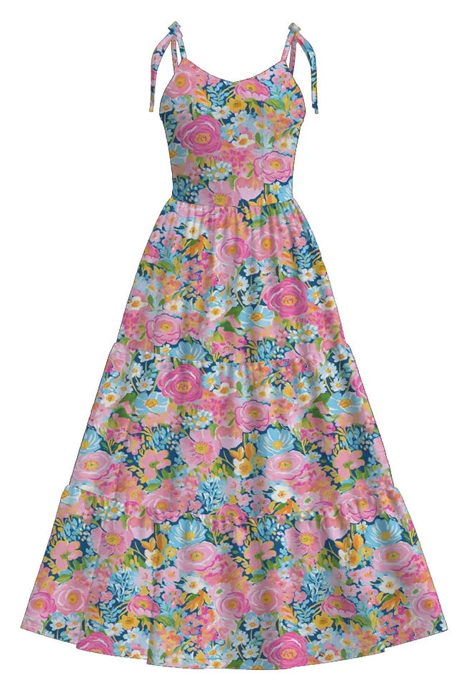 PO- Mommy & Me petals & paradise floral strappy dress