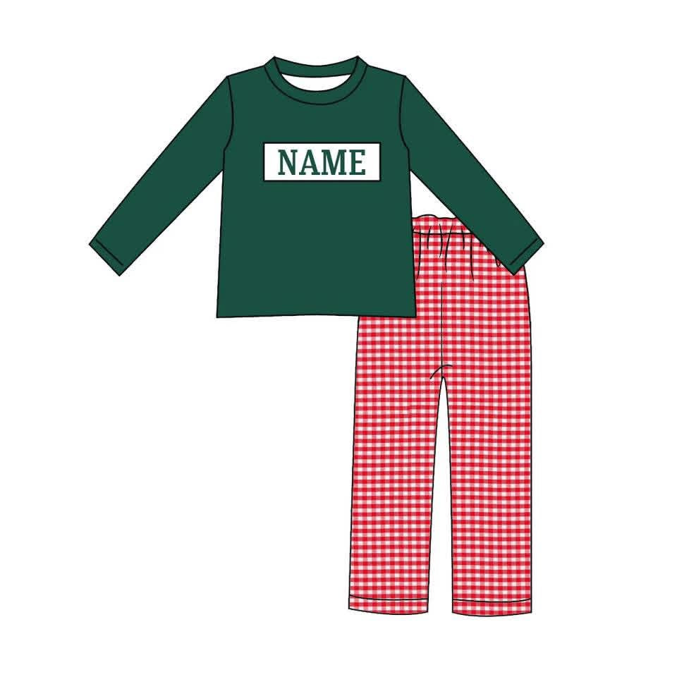 PO- CUSTOM Christmas Red Gingham Boys Set