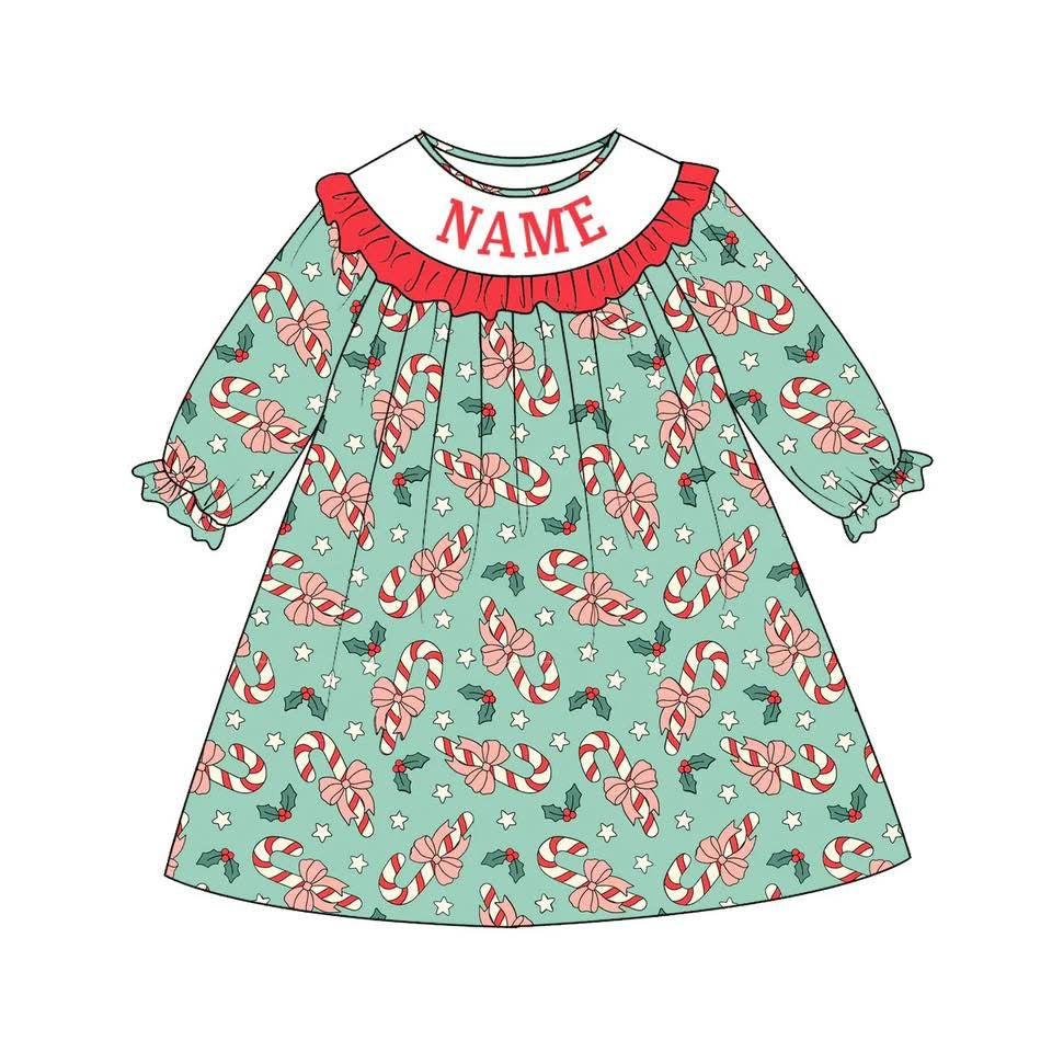 PO- CUSTOM Candy Cane Wishes Dress