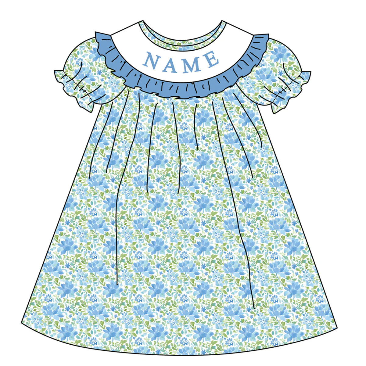 PO- CUSTOM Sweet Bluebell Blossom Dress