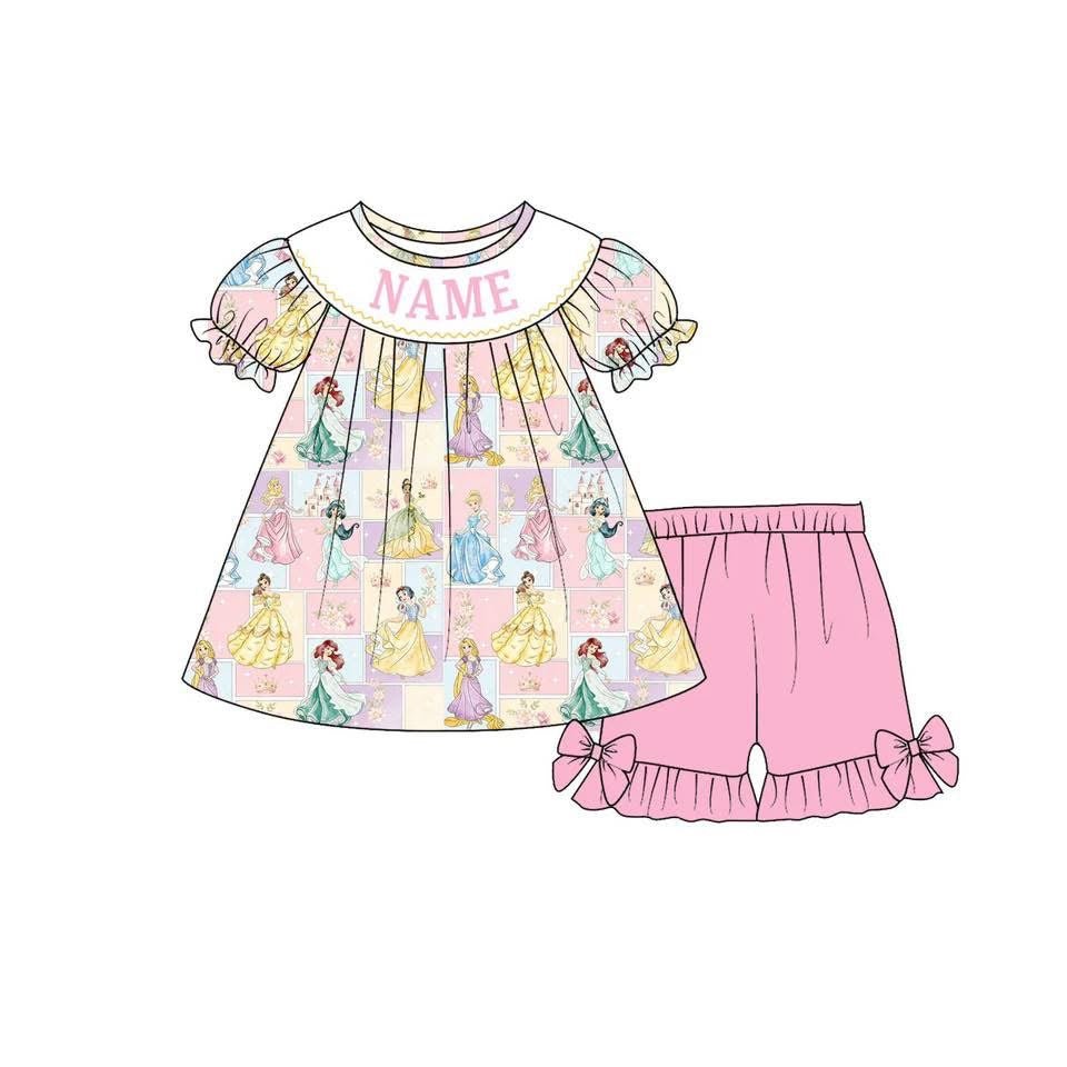 PO- CUSTOM Fairytale Patchwork girls shorts set