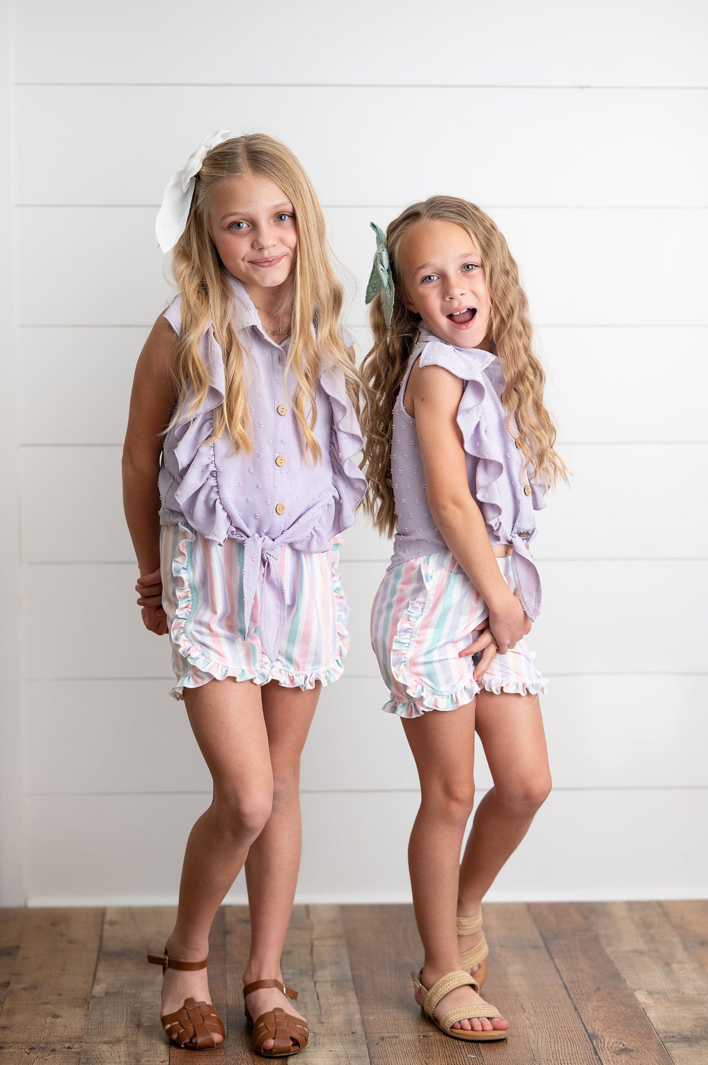 Lavender Stripe Short Set