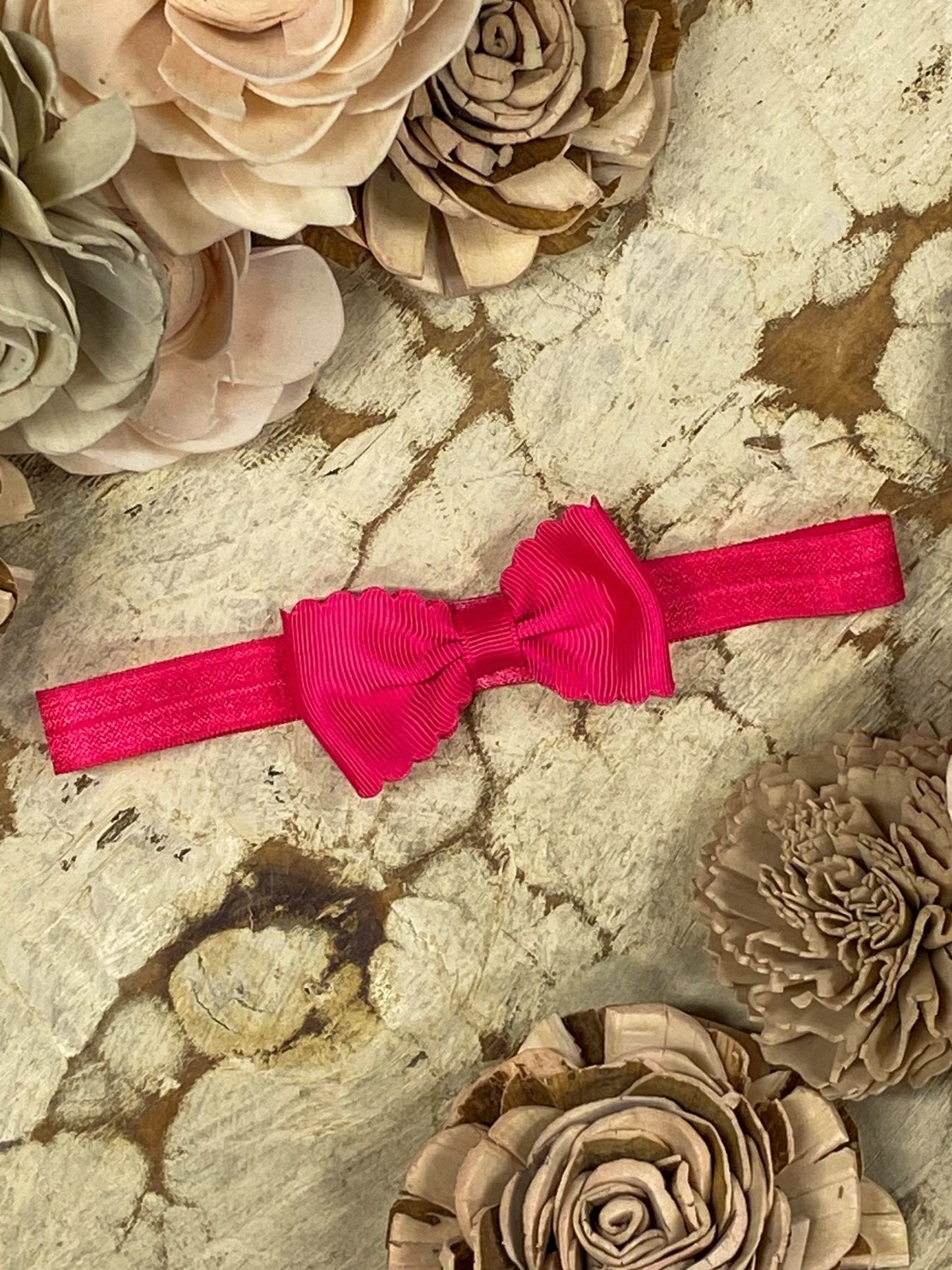2.5" Bitty Scalloped Bow | Headband
