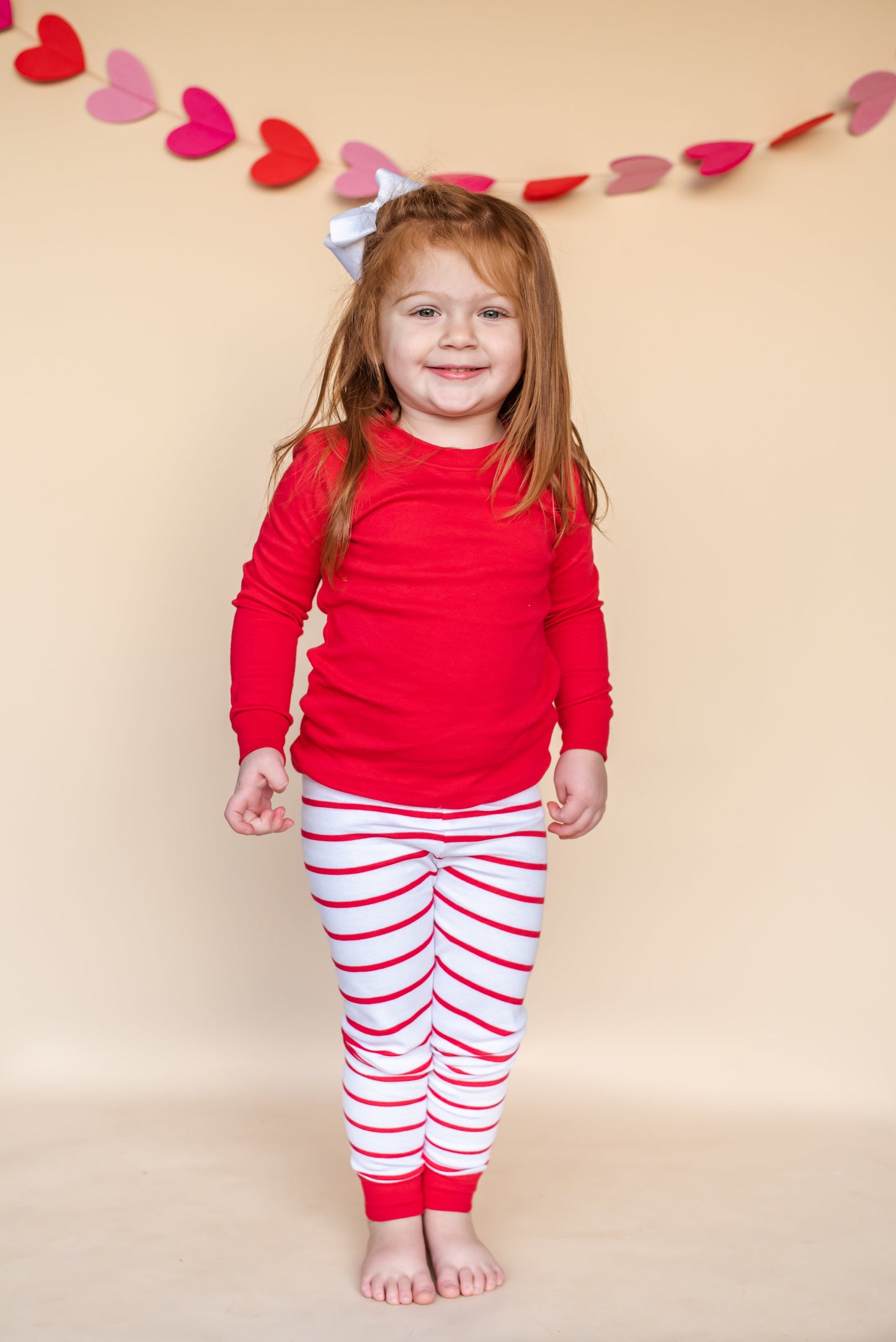 Valentine's Striped Kids Pajamas