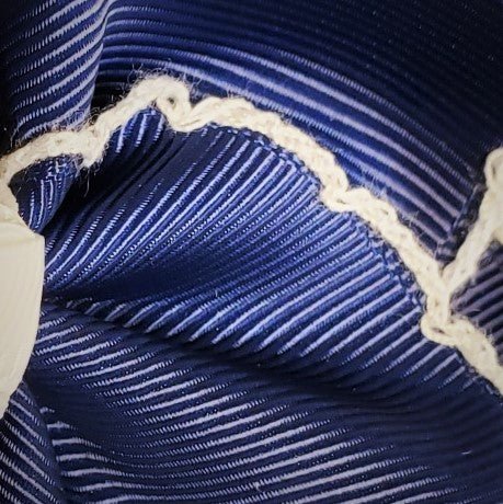 Navy with White Moonstitch Hair Bow