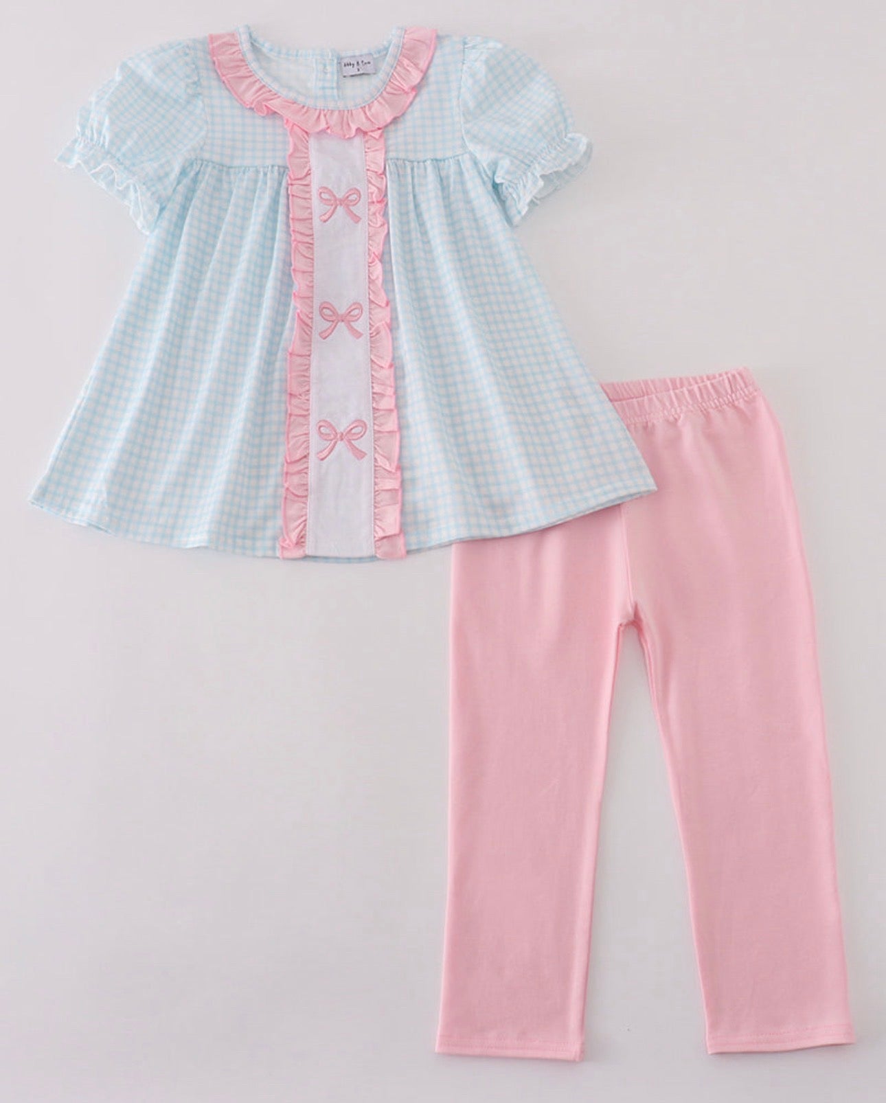 RTS- pink bow pants set