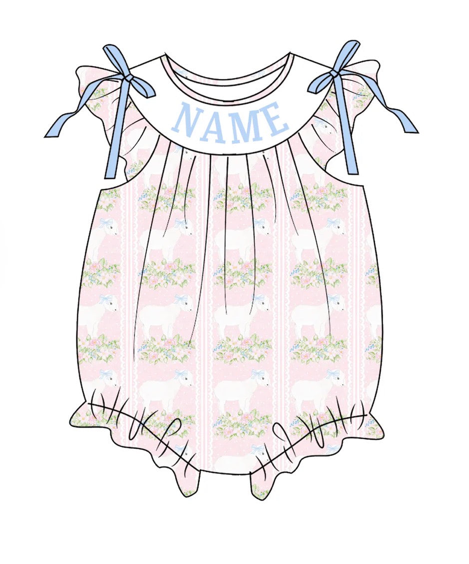 PO- CUSTOM SMOCKED EASTER LAMB BUBBLE