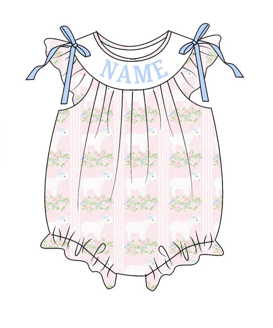 PO- CUSTOM SMOCKED EASTER LAMB BUBBLE