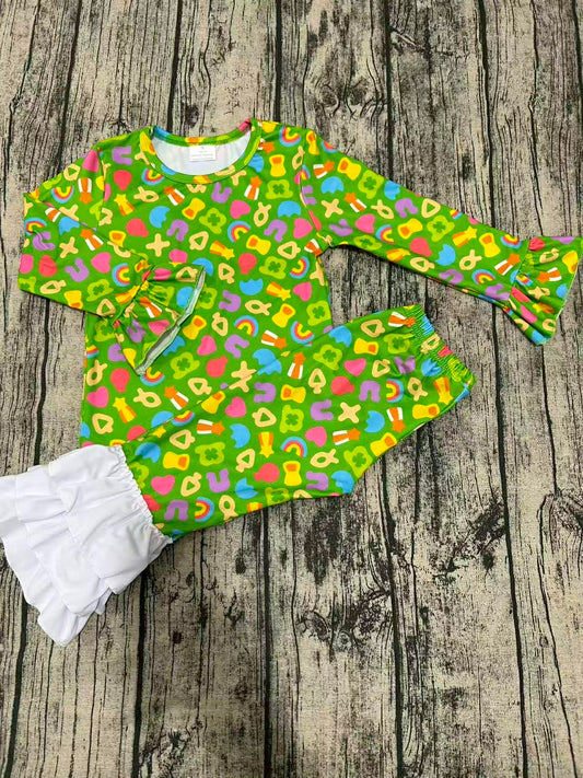 Lucky charm two piece ruffle set