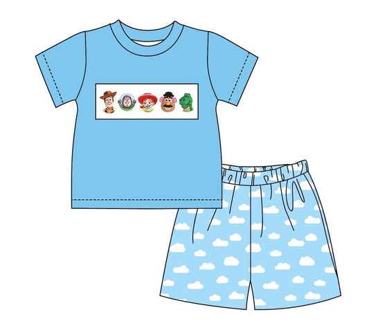 PO- Blue Skies & Best Friends Boys Shorts Set
