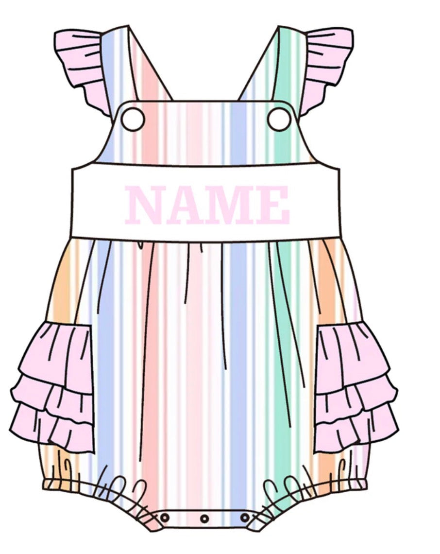 PO- CUSTOM Pastel Stripes Ruffle Bubble