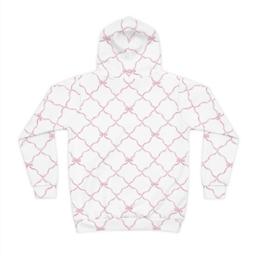 Trellis Bow Youth Hoodie Activewear - Pink