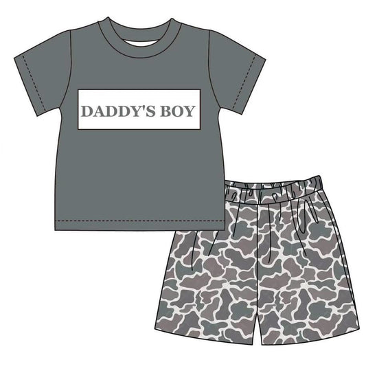 PO- Daddy's Boy Camo Boys shorts set