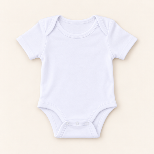 Unisex Short Sleeve Lap Shoulder Bodysuit – Cotton Blank for Embroidery & Boutique | 8 Colors | Newborn–18M
