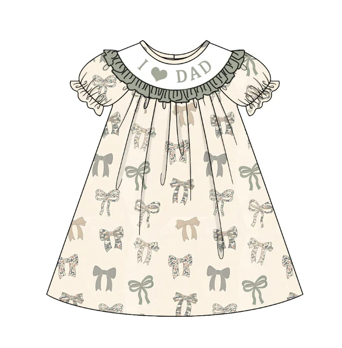 PO- I Love Dad camo bow dress