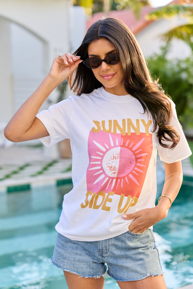 Sunny Side Up White Comfort Colors Graphic Tee