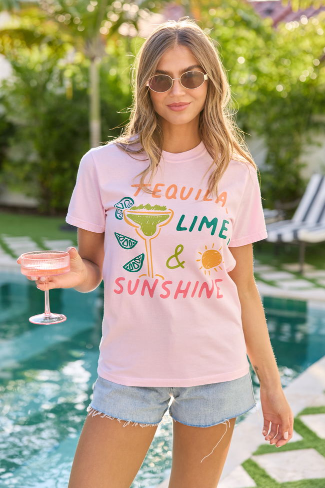 Tequila, Lime, & Sunshine Light Pink Comfort Colors Graphic Tee
