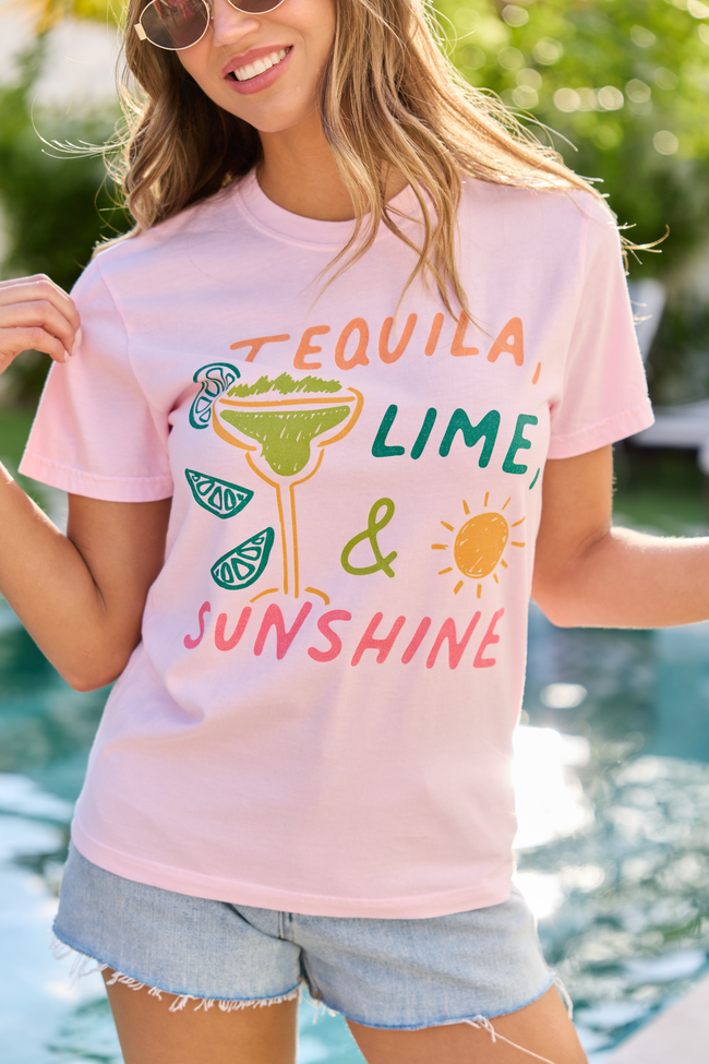 Tequila, Lime, & Sunshine Light Pink Comfort Colors Graphic Tee