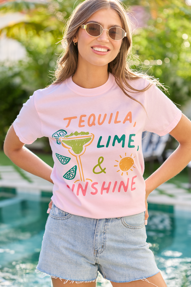 Tequila, Lime, & Sunshine Light Pink Comfort Colors Graphic Tee